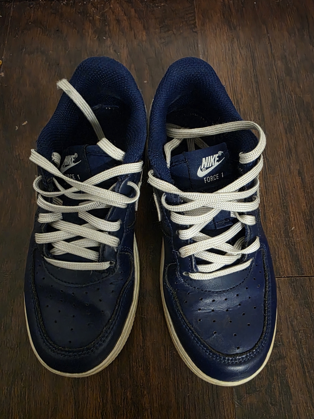Nike Air Force 1 AF1 LV8 Blue Void Navy Blue White Size 13 Camo Swish
